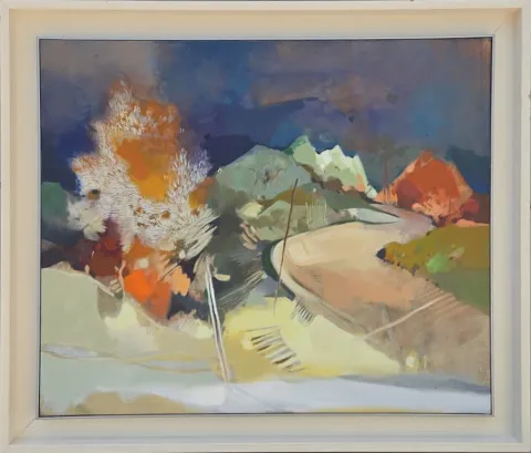 HAKAN ESMER — “Soyutlama”, 2008 "Soyutlama" eseri HAKAN ESMER tarafından 2008 yılında 50x60 cm ölçülerinde Tuval üzeri yağlı boya tekniği ile yapılmıştır.
