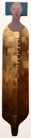 FATMA KARA — 2026 Bu eser FATMA KARA tarafından 2026 yılında 173x34 cm ölçülerinde Polyester döküm ve ahşap üzeri yağlı boya tekniği ile yapılmıştır.