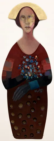 FATMA KARA — 2026 Bu eser FATMA KARA tarafından 2026 yılında 90x33 cm ölçülerinde Polyester döküm üzeri yağlı boya tekniği ile yapılmıştır.