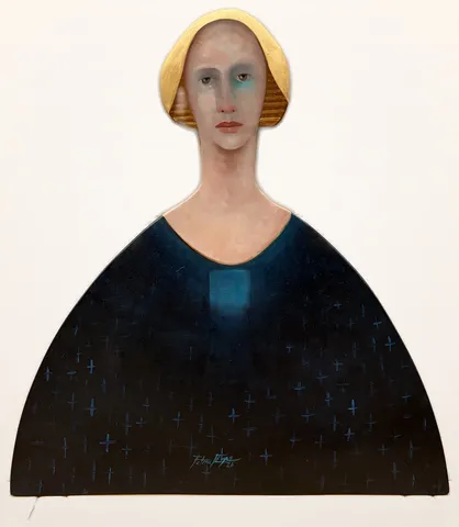 FATMA KARA — 2026 Bu eser FATMA KARA tarafından 2026 yılında 76x68 cm ölçülerinde Polyester döküm üzeri yağlı boya tekniği ile yapılmıştır.