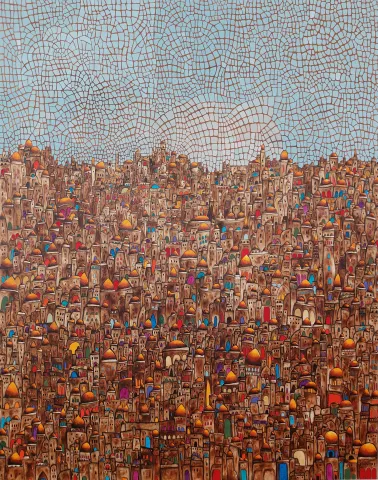 BİNNUR YÜCEBAŞ RUOCCO — “Mardin'de Sabah”, 2025 "Mardin'de Sabah" eseri BİNNUR YÜCEBAŞ RUOCCO tarafından 2025 yılında 150x120 cm ölçülerinde Tuval üzeri yağlı boya tekniği ile yapılmıştır.