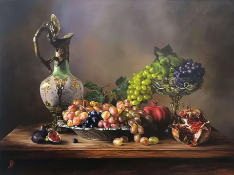 HÜSEYİN FEYZULLAH — “İsimsiz”, 2017 "İsimsiz" eseri HÜSEYİN FEYZULLAH tarafından 2017 yılında 90x120 cm ölçülerinde Tuval üzeri yağlı boya tekniği ile yapılmıştır.