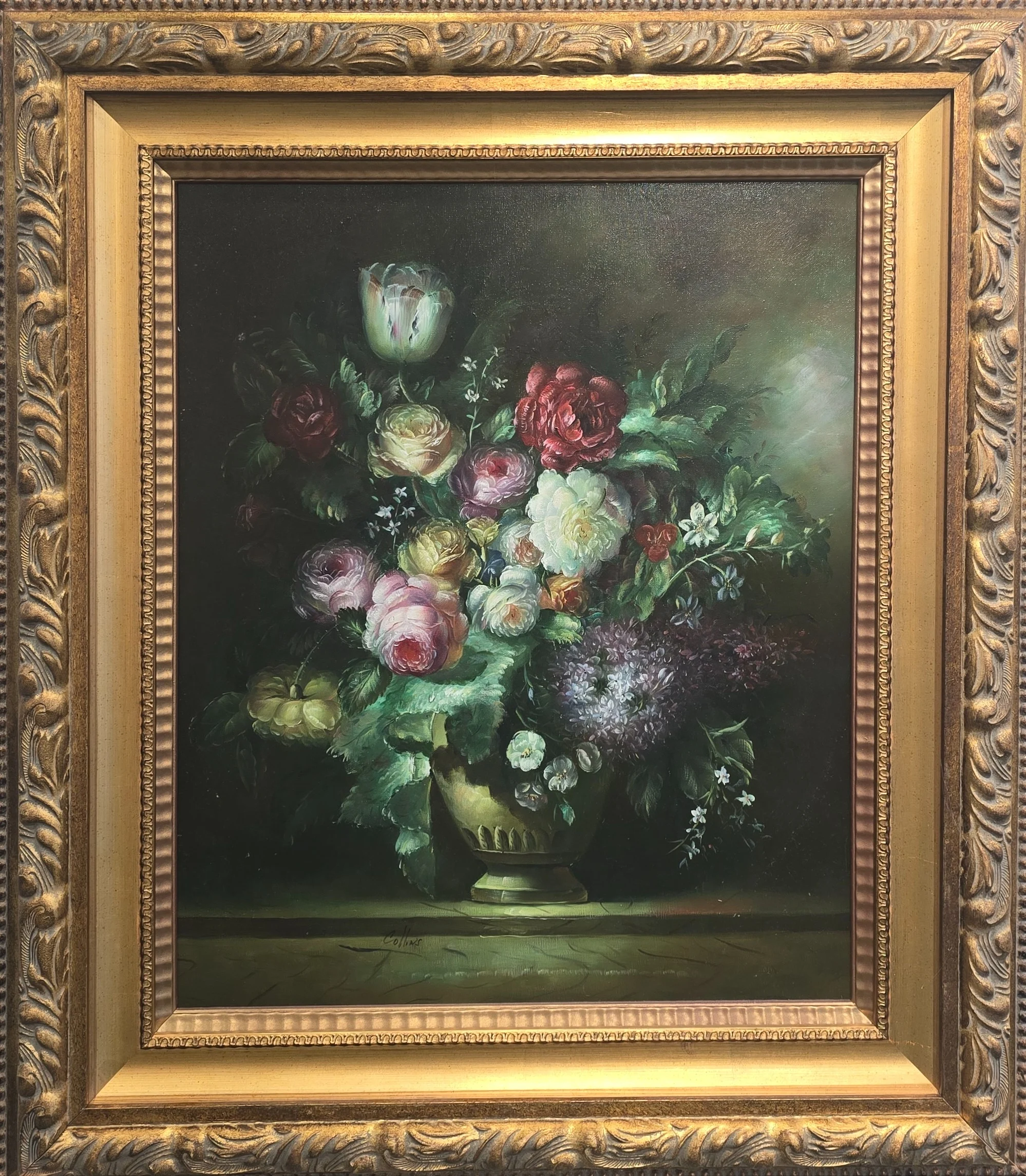 "Natürmort" eseri COLLINS - AMERİKALI SANATÇI tarafından 60x50 cm ölçülerinde Tuval üzeri yağlı boya tekniği ile yapılmıştır.