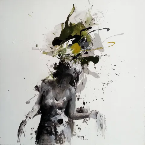 MEHMET SAKIZCI — “Beyaz Mendil”, 2017 "Beyaz Mendil" eseri MEHMET SAKIZCI tarafından 2017 yılında 100x100 cm ölçülerinde Tuval üzeri akrilik boya tekniği ile yapılmıştır.