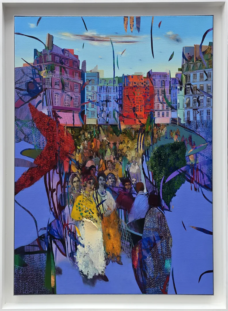 "Cafe Paris" eseri HAKAN ESMER tarafından 2021 yılında 116x89 cm ölçülerinde Tuval üzeri yağlı boya tekniği ile yapılmıştır.