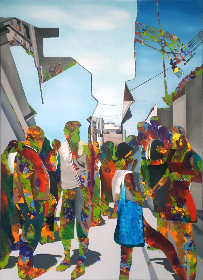 "İsimsiz" eseri ARDA SELİM tarafından 2016 yılında 110x80 cm ölçülerinde Tuval üzeri akrilik boya tekniği ile yapılmıştır.