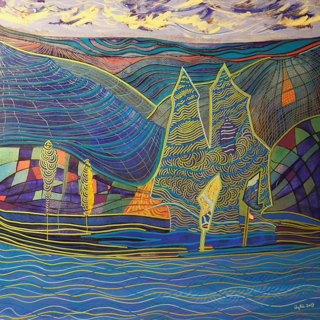 "İsimsiz" eseri NECMETTİN ÖZLÜ tarafından 2017 yılında 70x70 cm ölçülerinde Tuval üzeri akrilik boya tekniği ile yapılmıştır.