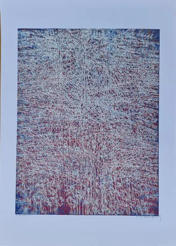 DEVRİM ERBİL — “Doğa Soyutlaması”, 2011 "Doğa Soyutlaması" eseri DEVRİM ERBİL tarafından 2011 yılında 70x50 cm ölçülerinde Serigrafi tekniği ile yapılmıştır.