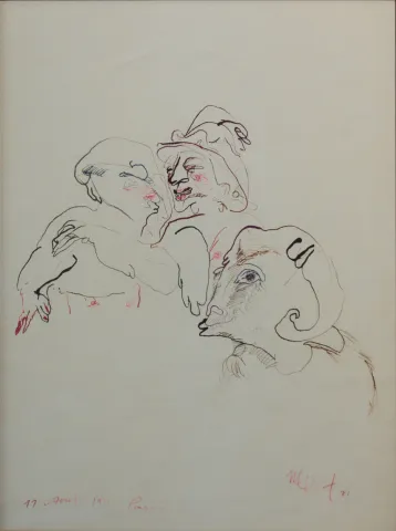 MEHMET GÜLERYÜZ — “Paris”, 1971 "Paris" eseri MEHMET GÜLERYÜZ tarafından 1971 yılında 39x29 cm ölçülerinde Kağıt üzeri karışık teknik tekniği ile yapılmıştır.