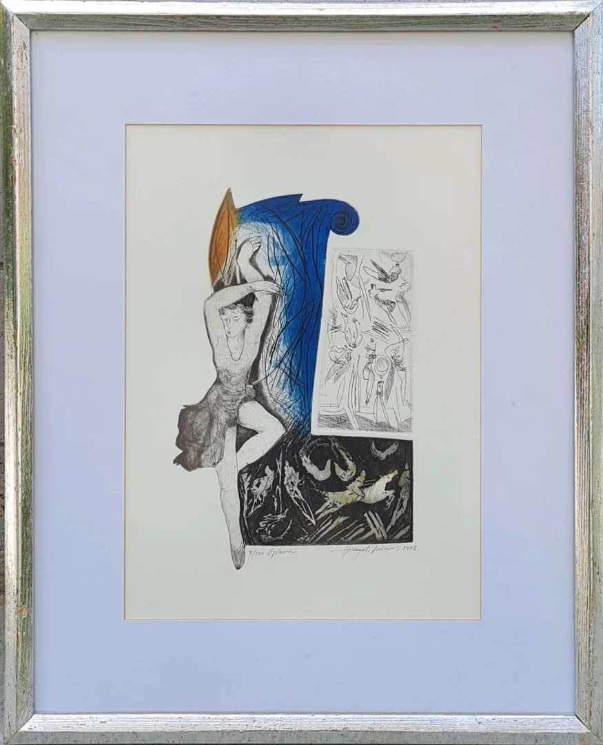 "İsimsiz" eseri HAYATİ MİSMAN tarafından 1998 yılında 36x26 cm ölçülerinde Gravür tekniği ile yapılmıştır.