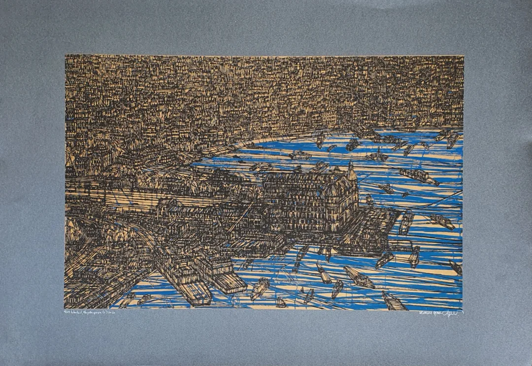 "İstanbul Haydarpaşa" eseri DEVRİM ERBİL tarafından 2020 yılında 70x100 cm ölçülerinde Serigrafi tekniği ile yapılmıştır.