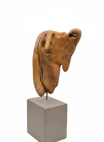 GÜVEN ATEŞ — “İsimsiz”, 2025 "İsimsiz" eseri GÜVEN ATEŞ tarafından 2025 yılında 48x13x15 cm ölçülerinde Ahşap heykel - Armut ağacı tekniği ile yapılmıştır.