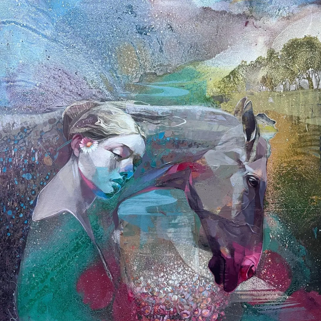 Hakan Eraslan — Ruhun Rezonansı, 2026, tuval üzerine akrilik boya, 60×60 cm