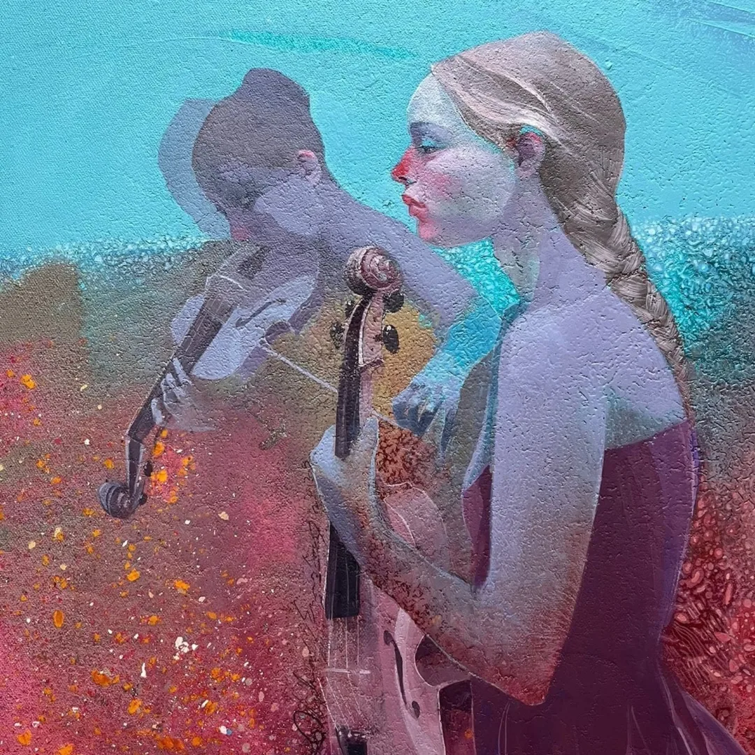 Hakan Eraslan — Bakışın Ötesi, 2025, tuval üzerine akrilik boya, 40×40 cm
