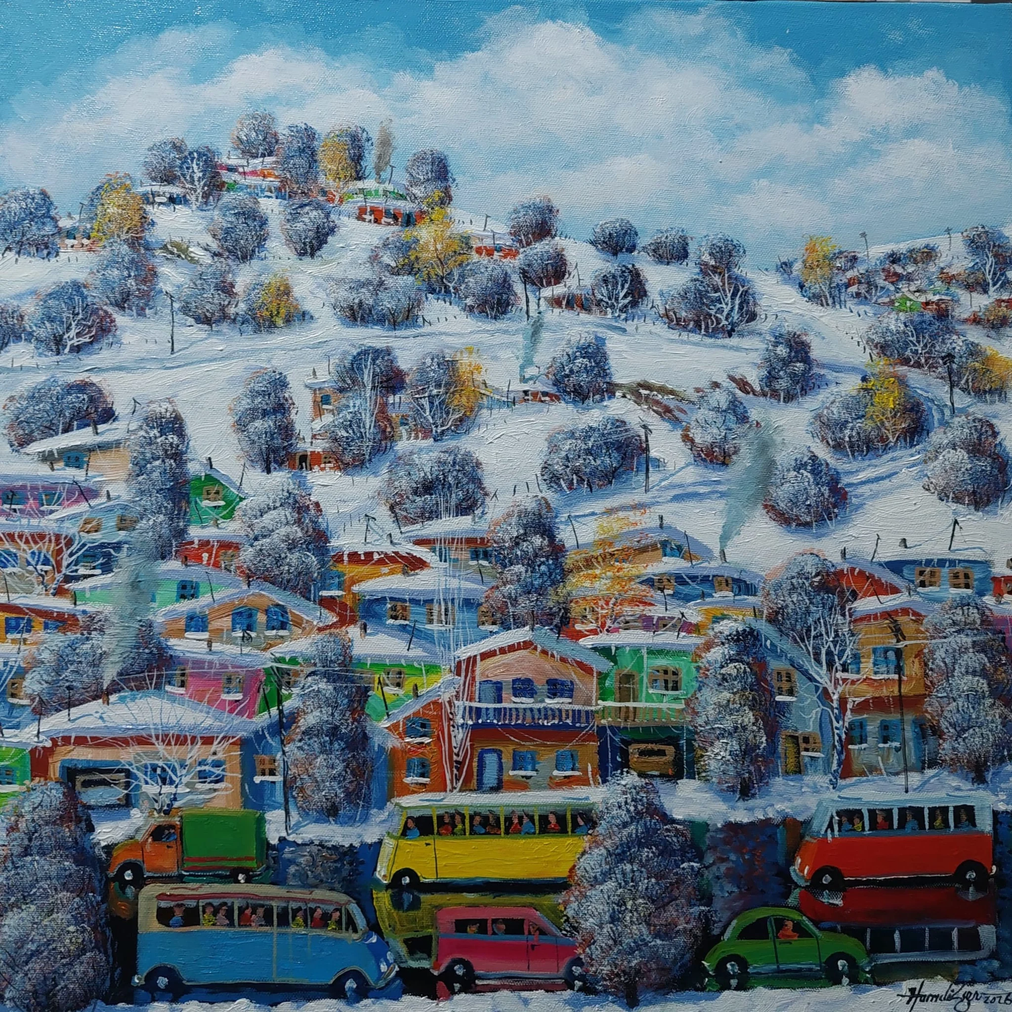 Bu eser HAMDİ ESER tarafından 2026 yılında 50x50 cm ölçülerinde Tuval üzeri yağlı boya tekniği ile yapılmıştır.