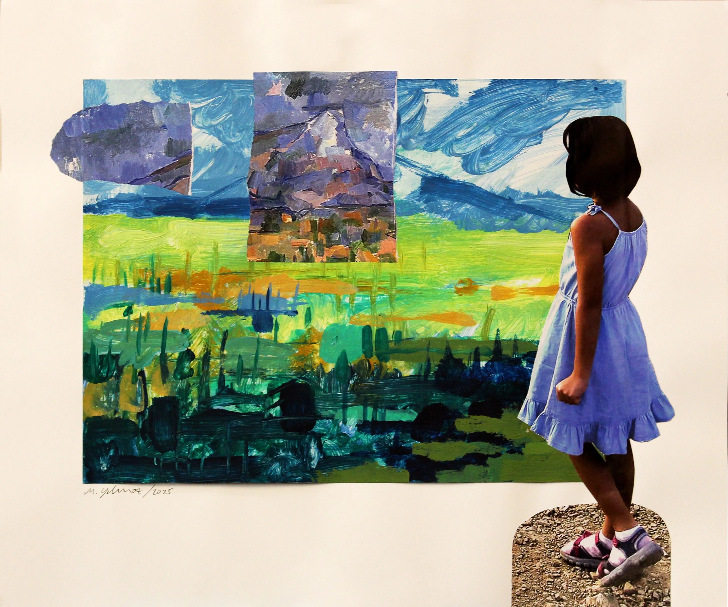 "Cézanne ve Sezan - 18" eseri MEHMET YILMAZ tarafından 2025 yılında 50x60 cm ölçülerinde Kağıt üzeri karışık teknik tekniği ile yapılmıştır.