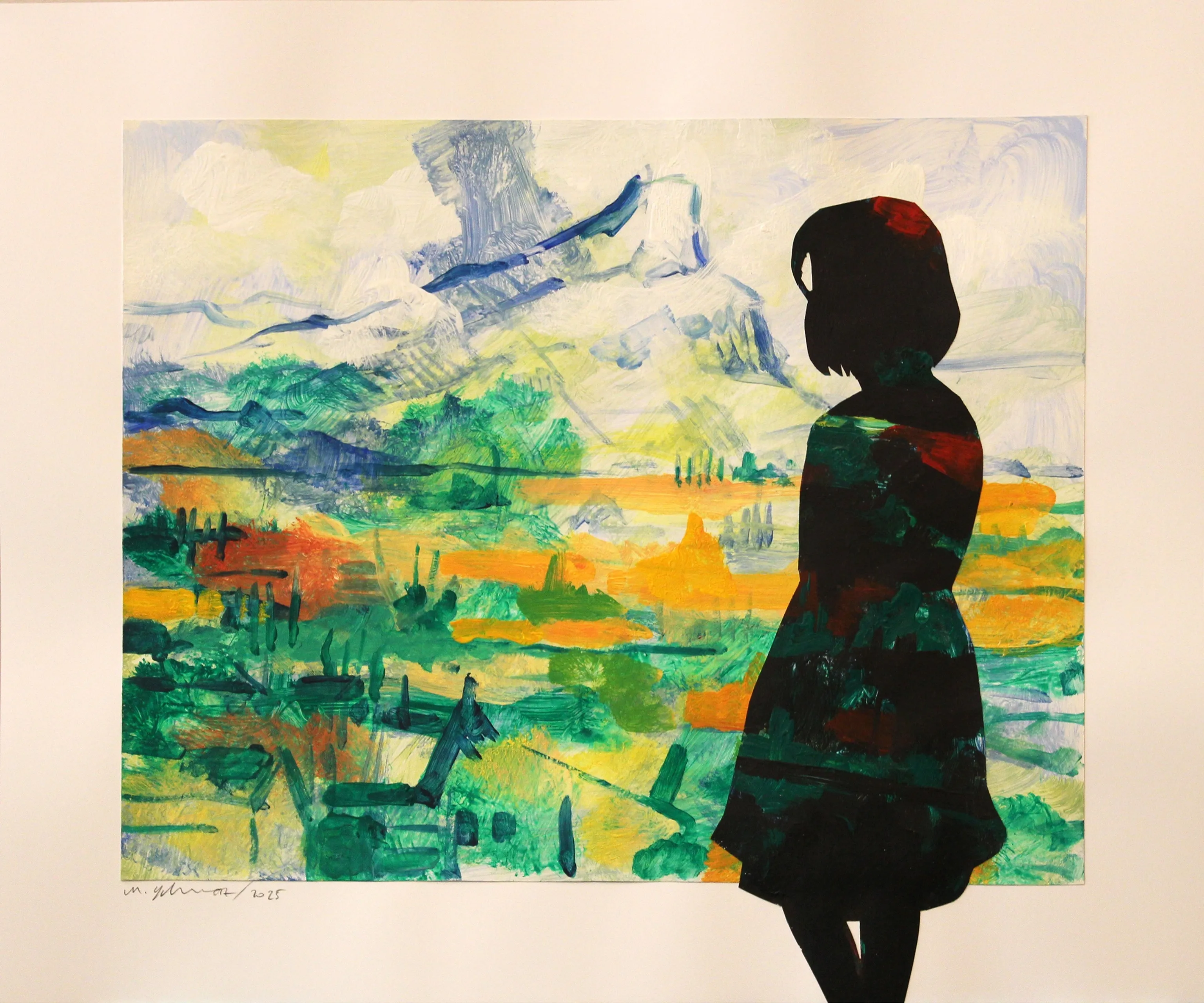 "Cézanne ve Sezan - 21" eseri MEHMET YILMAZ tarafından 2025 yılında 50x60 cm ölçülerinde Kağıt üzeri karışık teknik tekniği ile yapılmıştır.