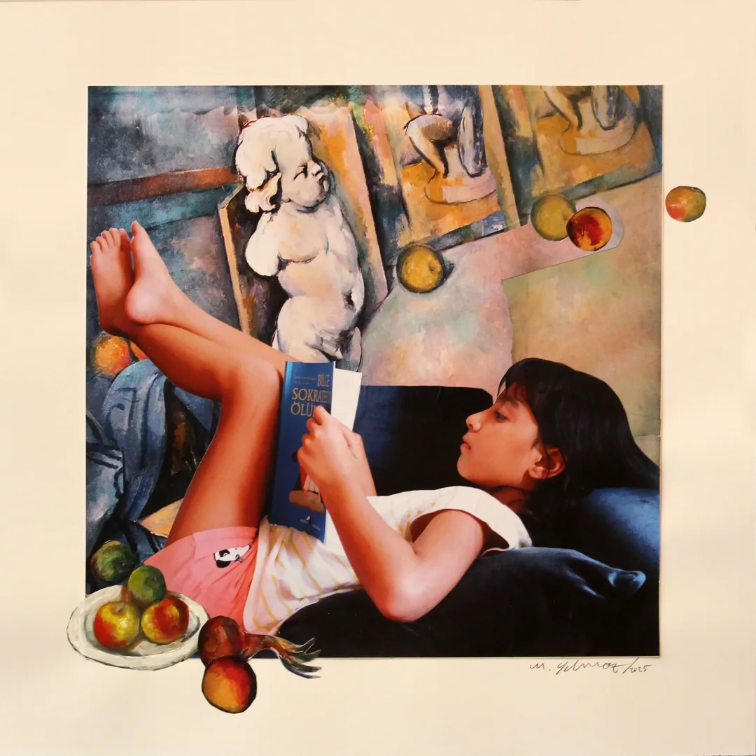 yakınlaştır "Cézanne ve Sezan - 23" eseri MEHMET YILMAZ tarafından 2025 yılında 50x50 cm ölçülerinde Kağıt üzeri karışık teknik tekniği ile yapılmıştır.