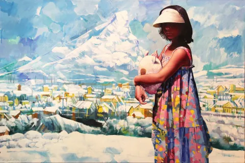 MEHMET YILMAZ — “Cézanne ve Sezan - 29”, 2025 "Cézanne ve Sezan - 29" eseri MEHMET YILMAZ tarafından 2025 yılında 100x150 cm ölçülerinde Tuval üzeri akrilik ve yağlı boya tekniği ile yapılmıştır.