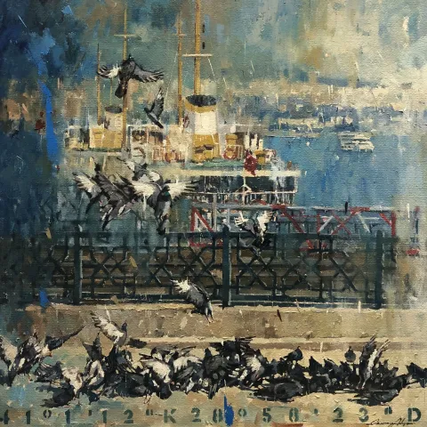 OSMAN AKÇA — “Güvercinler Serisi” "Güvercinler Serisi" eseri OSMAN AKÇA tarafından 76x76 cm ölçülerinde Tuval üzeri yağlı boya tekniği ile yapılmıştır.