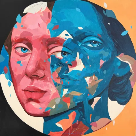 SEMA ÖCAL — “İçre”, 2026 "İçre" eseri SEMA ÖCAL tarafından 2026 yılında 60x60 cm ölçülerinde Tuval üzeri akrilik boya tekniği ile yapılmıştır.