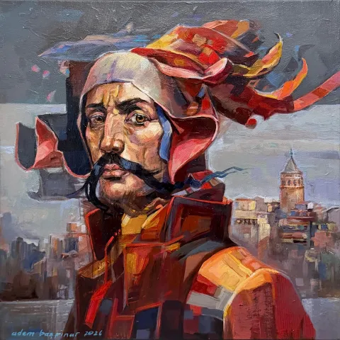 ADEM BAŞPINAR — “Bahri Reis”, 2026 "Bahri Reis" eseri ADEM BAŞPINAR tarafından 2026 yılında 40x40 cm ölçülerinde Tuval üzeri akrilik boya tekniği ile yapılmıştır.