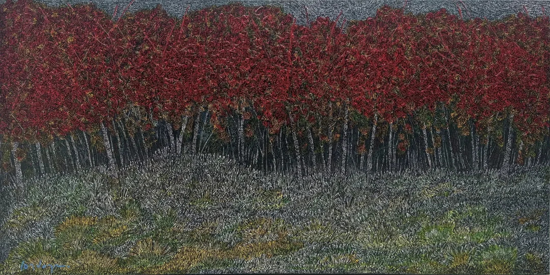MURAT ÖZDOĞRU — “Sonbahar serisi”, 2025 "Sonbahar serisi" eseri MURAT ÖZDOĞRU tarafından 2025 yılında 65x130 cm ölçülerinde Tuval üzeri akrilik boya tekniği ile yapılmıştır.