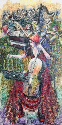 DERYA YILDIZ tarafından 2025 yılında 130x65 cm ölçülerinde Tuval üzeri yağlı boya tekniği ile yapılmıştır.