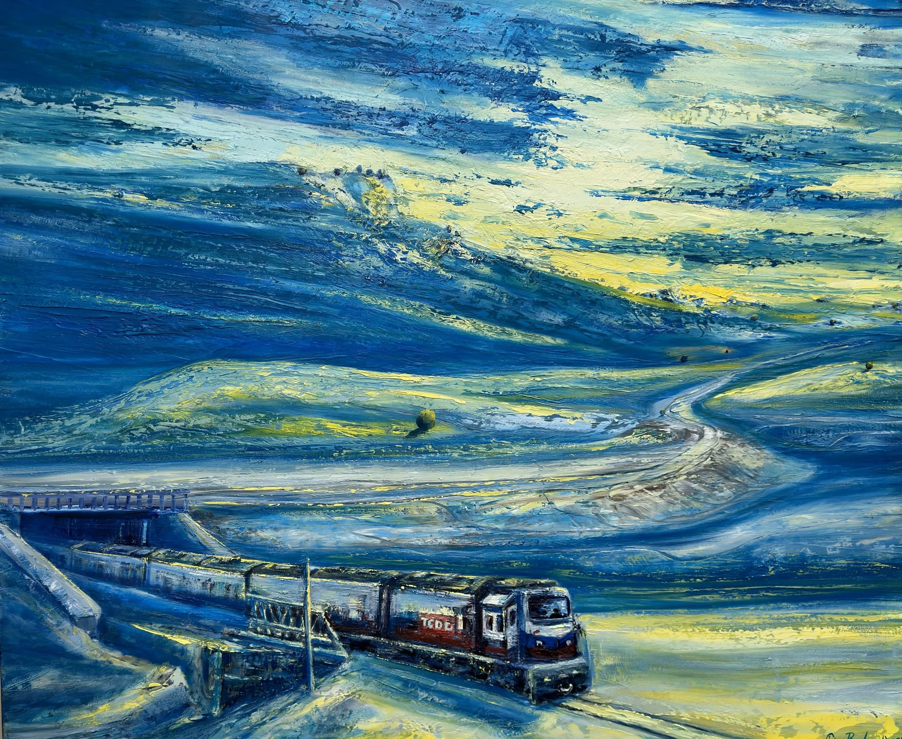 "Anadolu dan görünümler" eseri TOLGA BOZTOPRAK tarafından 2020 yılında 95x116 cm ölçülerinde Tuval üzeri yağlı boya tekniği ile yapılmıştır.
