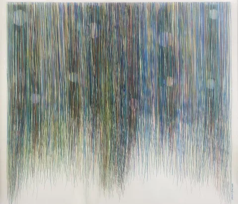 VAHHAB AYHAN — “Katmanlar”, 2026 "Katmanlar" eseri VAHHAB AYHAN tarafından 2026 yılında 60x70 cm ölçülerinde Tuval üzeri akrilik boya tekniği ile yapılmıştır.
