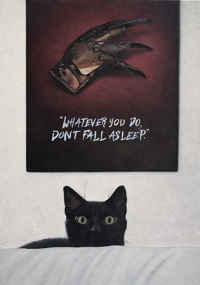 yakınlaştır "Dont fall asleep" eseri YİĞİT ALTIPARMAKOĞULLARI tarafından 2026 yılında 50x35 cm ölçülerinde Tuval üzeri yağlı boya tekniği ile yapılmıştır.