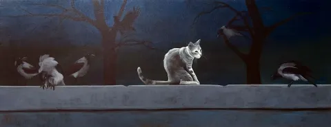"Duvar-2" eseri YİĞİT ALTIPARMAKOĞULLARI tarafından 2019 yılında 55x140 cm ölçülerinde Tuval üzeri yağlı boya tekniği ile yapılmıştır.