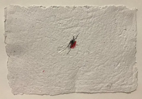 "Ölü Sivri" eseri YİĞİT ALTIPARMAKOĞULLARI tarafından 2026 yılında 15x23 cm ölçülerinde Kağıt üzeri mürekkepli kalem tekniği ile yapılmıştır.