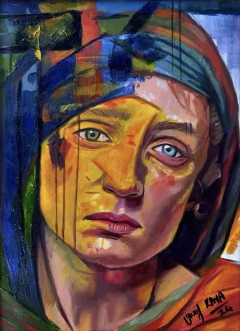 YUSUF KAYA — “Asiye”, 2024 "Asiye" eseri YUSUF KAYA tarafından 2024 yılında 29x21 cm ölçülerinde Kağıt üzeri yağlı boya tekniği ile yapılmıştır.