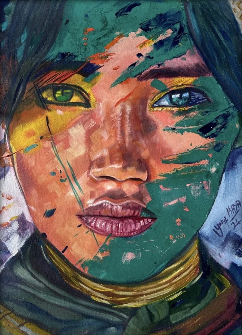 YUSUF KAYA — “Kyung”, 2024 "Kyung" eseri YUSUF KAYA tarafından 2024 yılında 29x21 cm ölçülerinde Kağıt üzeri yağlı boya tekniği ile yapılmıştır.