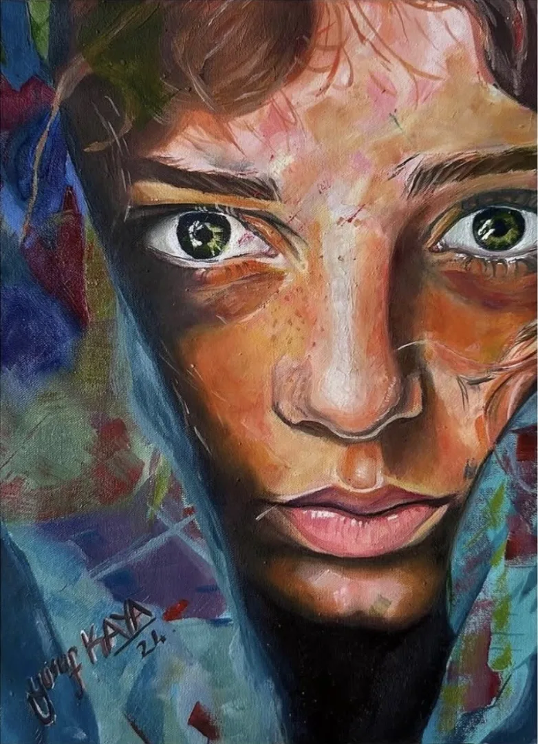 YUSUF KAYA — “Almina”, 2024 "Almina" eseri YUSUF KAYA tarafından 2024 yılında 29x21 cm ölçülerinde Kağıt üzeri yağlı boya tekniği ile yapılmıştır.