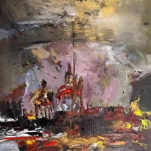 ZAHİT BÜYÜKİŞLİYEN tarafından 2021 yılında 100x70 cm ölçülerinde Tuval üzeri yağlı boya tekniği ile yapılmıştır.