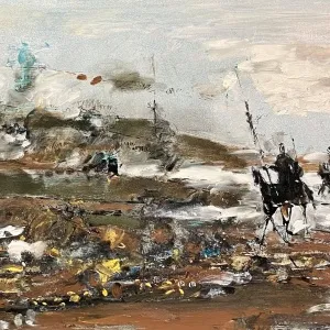 ZAHİT BÜYÜKİŞLİYEN tarafından 2021 yılında 50x85 cm ölçülerinde Tuval üzeri yağlı boya tekniği ile yapılmıştır.