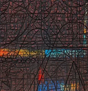 ALİ ERTUĞRUL KÜPELİ tarafından 2021 yılında 49x50 cm ölçülerinde MDF üzeri karışık teknik tekniği ile yapılmıştır.