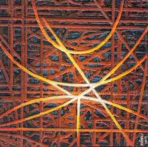 ALİ ERTUĞRUL KÜPELİ tarafından 2019 yılında 25x25 cm ölçülerinde MDF üzeri karışık teknik tekniği ile yapılmıştır.