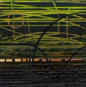 ALİ ERTUĞRUL KÜPELİ tarafından 2021 yılında 30x30 cm ölçülerinde MDF üzeri karışık teknik tekniği ile yapılmıştır.