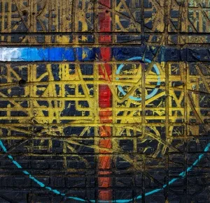 ALİ ERTUĞRUL KÜPELİ tarafından 2021 yılında 30x30 cm ölçülerinde MDF üzeri karışık teknik tekniği ile yapılmıştır.