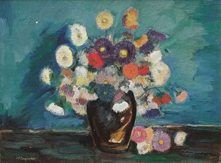 NURETTİN ERGÜVEN tarafından 61x81 cm ölçülerinde Tuval üzeri yağlı boya tekniği ile yapılmıştır.