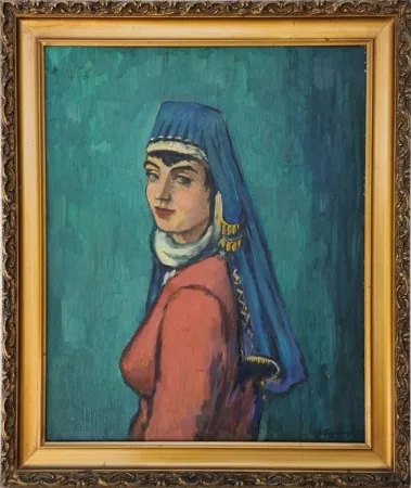 NURETTİN ERGÜVEN tarafından 76x61 cm ölçülerinde Duralit üzeri yağlı boya tekniği ile yapılmıştır.