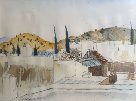 TURAN EROL tarafından 1980 yılında 18x27 cm ölçülerinde Kağıt üzeri karışık teknik tekniği ile yapılmıştır.