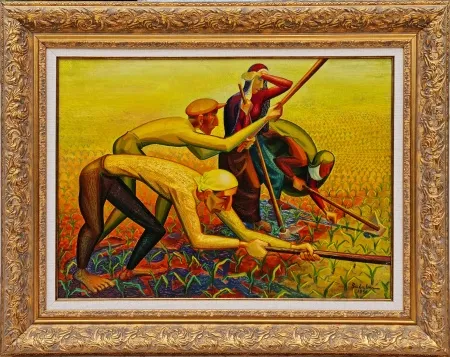 İBRAHİM BALABAN tarafından 1956 yılında 50x70 cm ölçülerinde Mukavva Üzeri Yağlı Boya + MDF'ye marufle tekniği ile yapılmıştır.