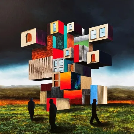 ARDA SELİM tarafından 2025 yılında 90x90 cm ölçülerinde Tuval üzeri yağlı boya tekniği ile yapılmıştır.