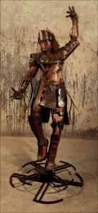 ARİF ÇEKDERİ tarafından 2012 yılında 50x50x119 cm ölçülerinde Ahşap, Deri, Metal tekniği ile yapılmıştır.