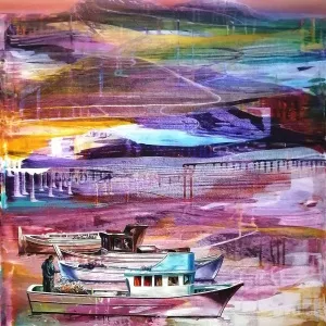 TURGUT AKARSU tarafından 2023 yılında 150x90 cm ölçülerinde Tuval üzeri akrilik boya tekniği ile yapılmıştır.