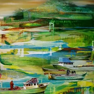 TURGUT AKARSU tarafından 2023 yılında 150x90 cm ölçülerinde Tuval üzeri akrilik boya tekniği ile yapılmıştır.